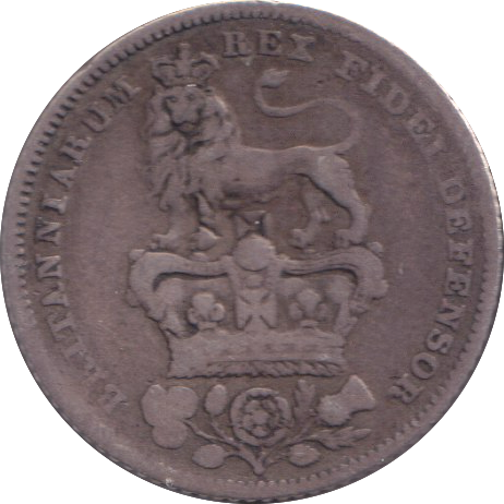 1828 SIXPENCE ( FINE )