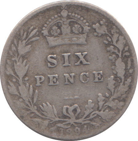 1894 SIXPENCE ( FINE )
