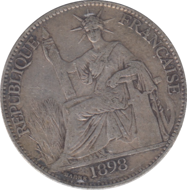 1898 SILVER VIETNAM 20 CENTS FRANCE INDO CHINA