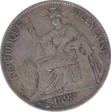 1898 SILVER VIETNAM 20 CENTS FRANCE INDO CHINA
