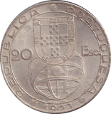 1953 SILVER 20 ESCUDOS PORTUGAL