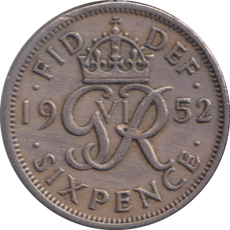 1952 SIXPENCE ( VF )