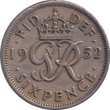 1952 SIXPENCE ( VF )
