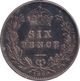 1889 SIXPENCE ( VF )