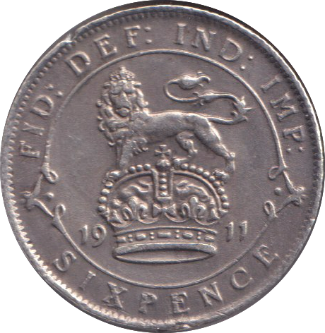 1911 SIXPENCE ( GF )