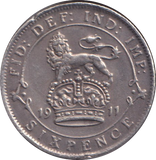 1911 SIXPENCE ( GF )