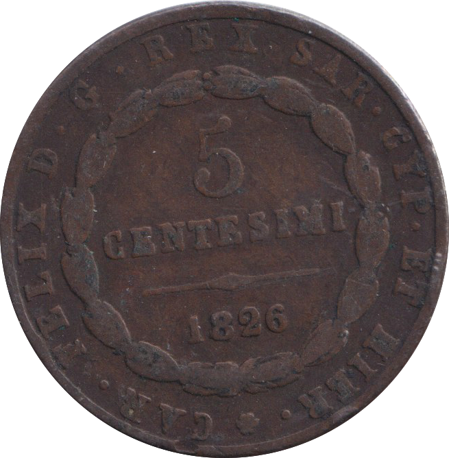 1826 5 CENTESIMI SARDINIA