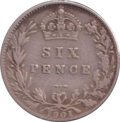 1901 SIXPENCE ( GF )