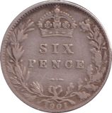 1901 SIXPENCE ( GF )