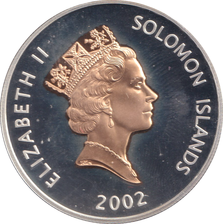 2002 SILVER PROOF FIVE DOLLAR SOLOMON ISLANDS