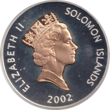 2002 SILVER PROOF FIVE DOLLAR SOLOMON ISLANDS