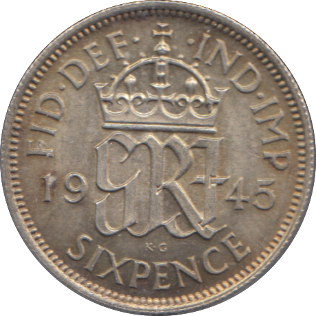 1945 SIXPENCE ( EF )