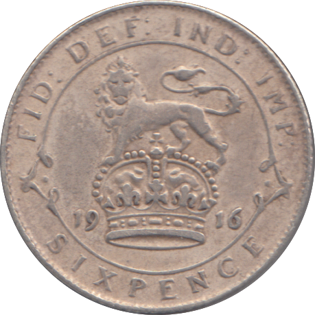 1916 SIXPENCE ( GVF )