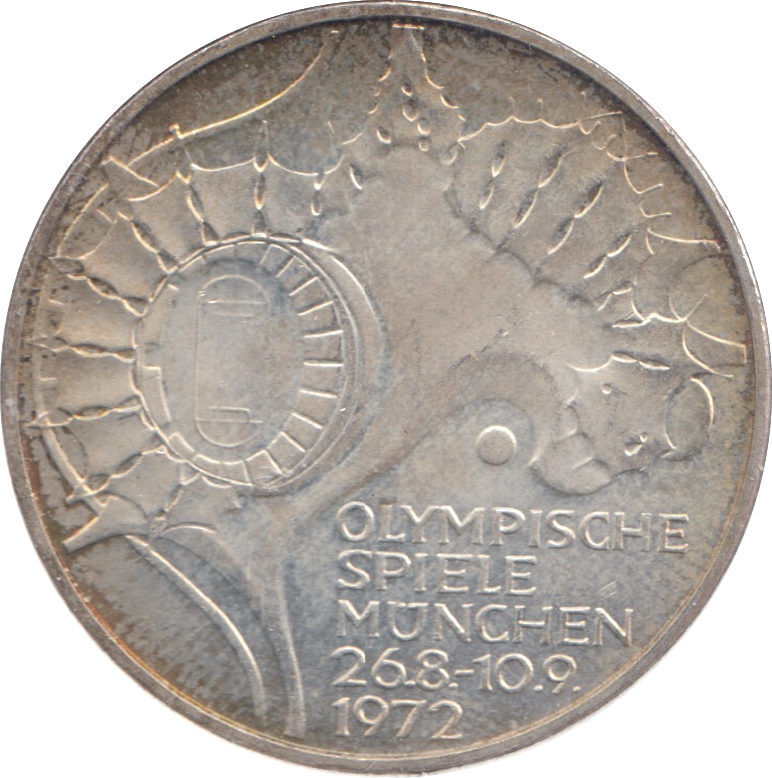 1972 SILVER WEST GERMANY 10 MARK OLYMPIC