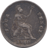 1840 FOURPENCE ( VF )