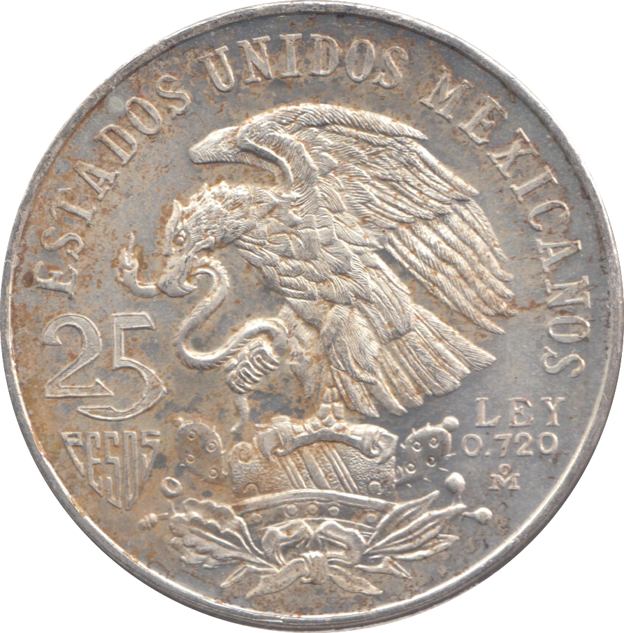 1968 SILVER MEXICO 25 PESO