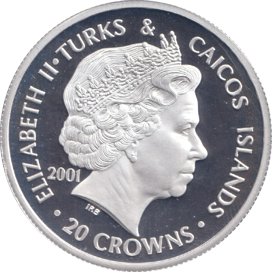 2001 SILVER PROOF 20 CROWN WILLIAM AND MARY