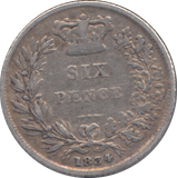 1834 SIXPENCE ( FINE )