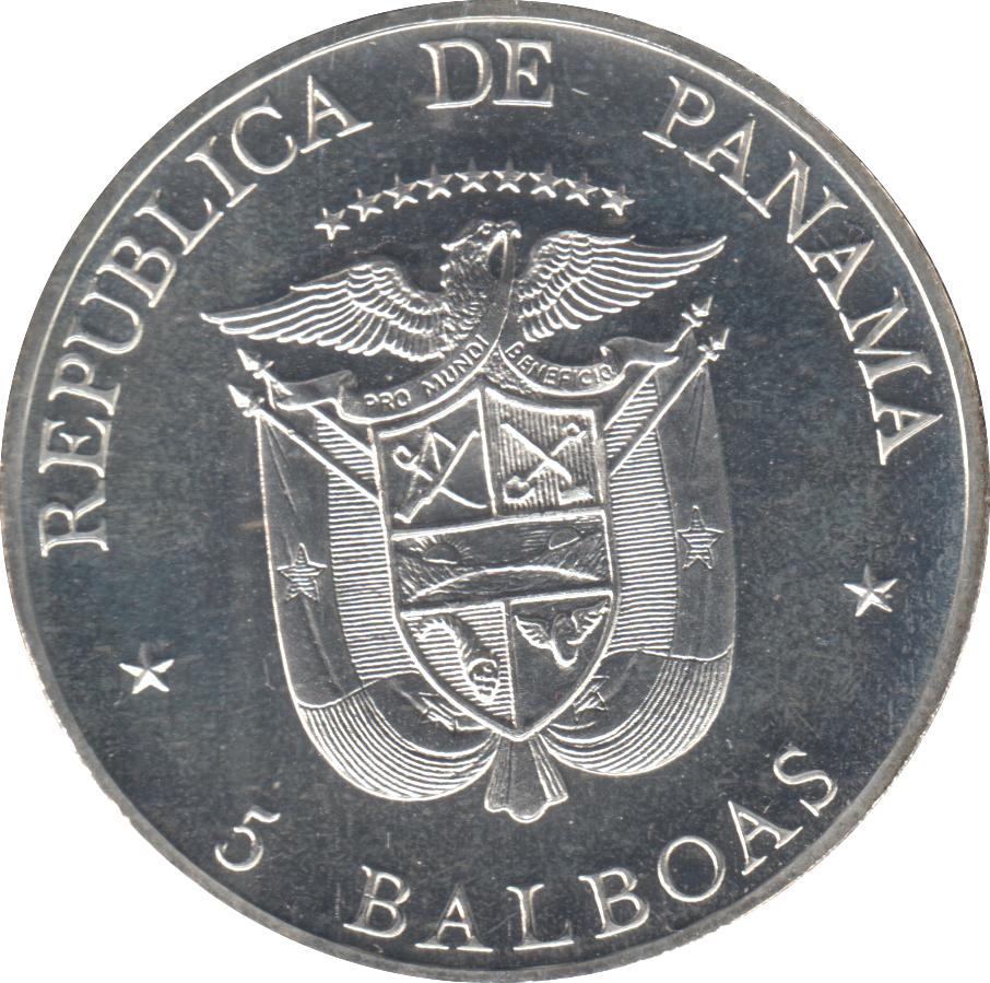 1972 SILVER 5 BALBOAS PANAMA