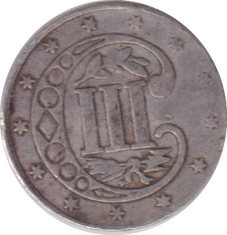 1860 SILVER THREE CENT USA