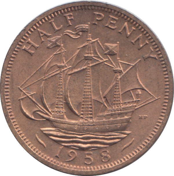 1958 HALF PENNY ( UNC )