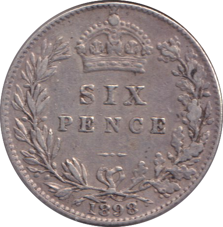 1898 SIXPENCE ( FINE )