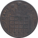 1795 PRINCESS OF WALES HALFPENNY TOKEN