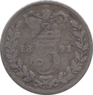 1871 THREEPENCE ( NF )