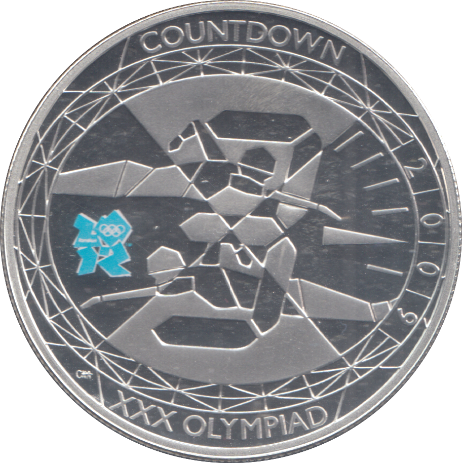 2009 SILVER PROOF FIVE POUNDS OLYMPIC COUNTDOWN 3