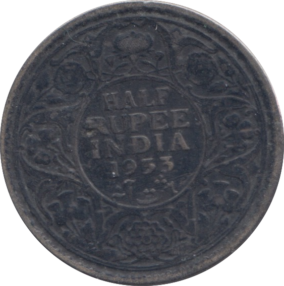 1933 SILVER INDIA HALF RUPEE