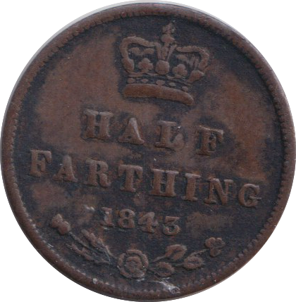 1843 HALF FARTHING ( VF )