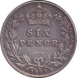 1897 SIXPENCE ( VF )