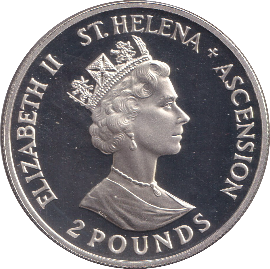 1993 SILVER PROOF TWO POUNDS ST.HELENA