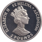 1993 SILVER PROOF TWO POUNDS ST.HELENA