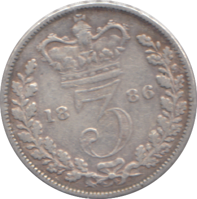 1886 THREEPENCE ( FINE )