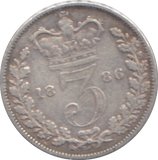 1886 THREEPENCE ( FINE )