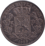 1868 SILVER 5 FRANC BELGIUM