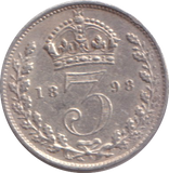 1898 THREEPENCE ( VF )