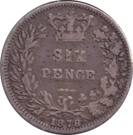 1878 SIXPENCE ( GF )