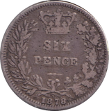 1878 SIXPENCE ( GF )