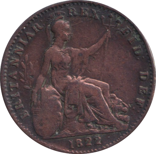 1822 FARTHING ( FINE )
