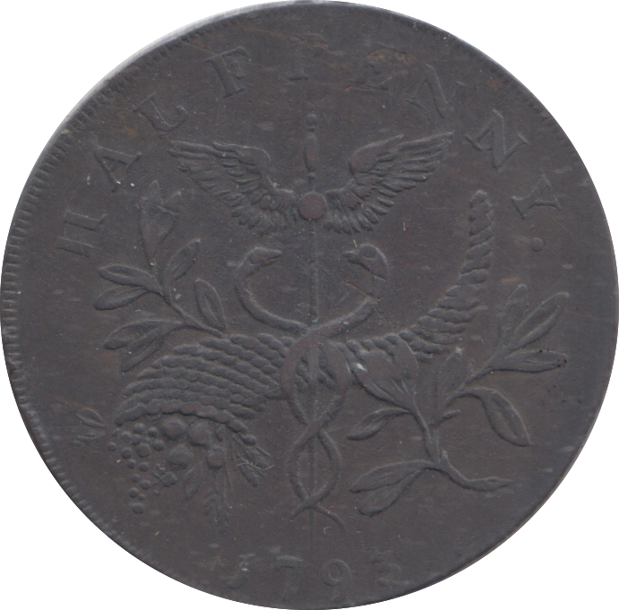 1793 ISAAC NEWTON HALFPENNY TOKEN