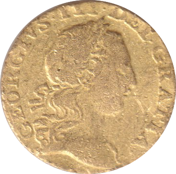 1762 GOLD QUARTER GUINEA ( VF )