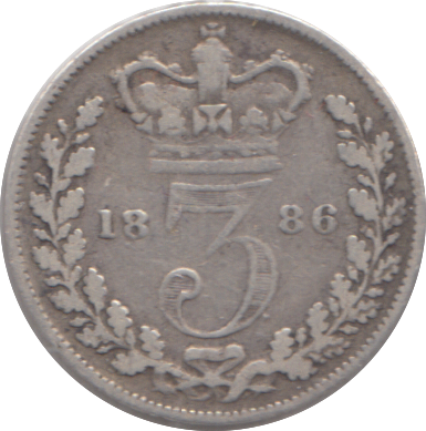 1886 THREEPENCE ( FINE )
