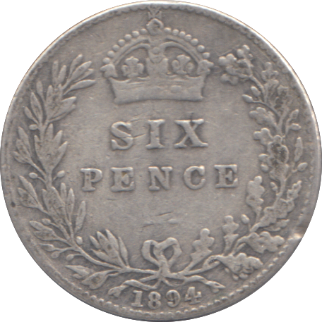 1894 SIXPENCE ( FINE )