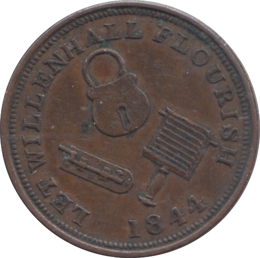 1844 WILLENHALL FARTHING TOKEN