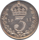 1911 THREEPENCE ( BU )