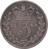 1840 THREEPENCE ( GF )