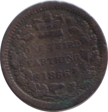 1866 THIRD FARTHING ( VF )
