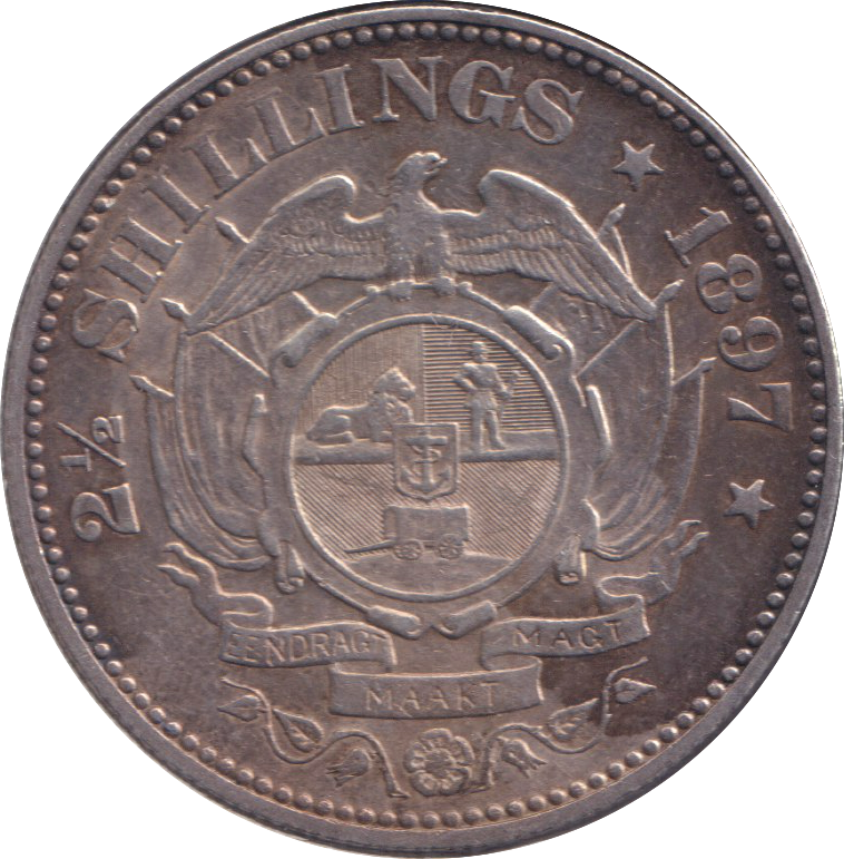 1897 SILVER 2 1/2 SHILLING SOUTH AFRICA